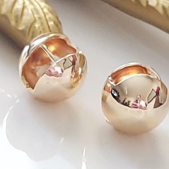 New! Anthro Gold Huggie Earrings - Picture 6 of 12